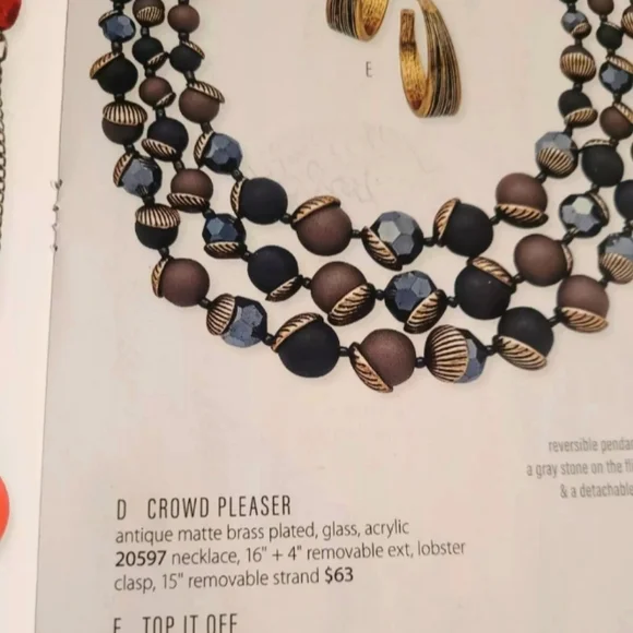 COPY - Premier Designs Necklace CROWD PLEASER 3 In 1 Necklace New In Bag - Picture 2 of 5